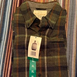 Weatherproof Vintage Plaid Shirt - Green and Brown